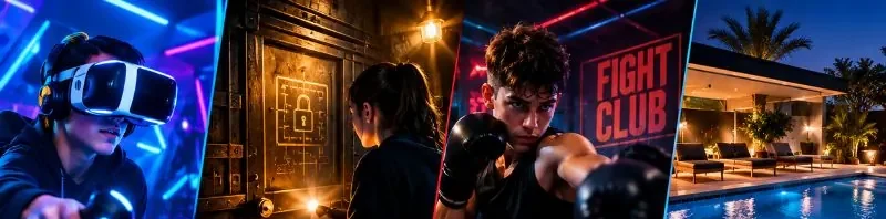 Στιγμιότυπα από το LEVEL 14: VR headset, escape room, kick boxing και private pool